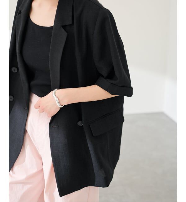 FRAMeWORK「ウォッシャブルハーフスリーブジャケット」|テーラードジャケット|