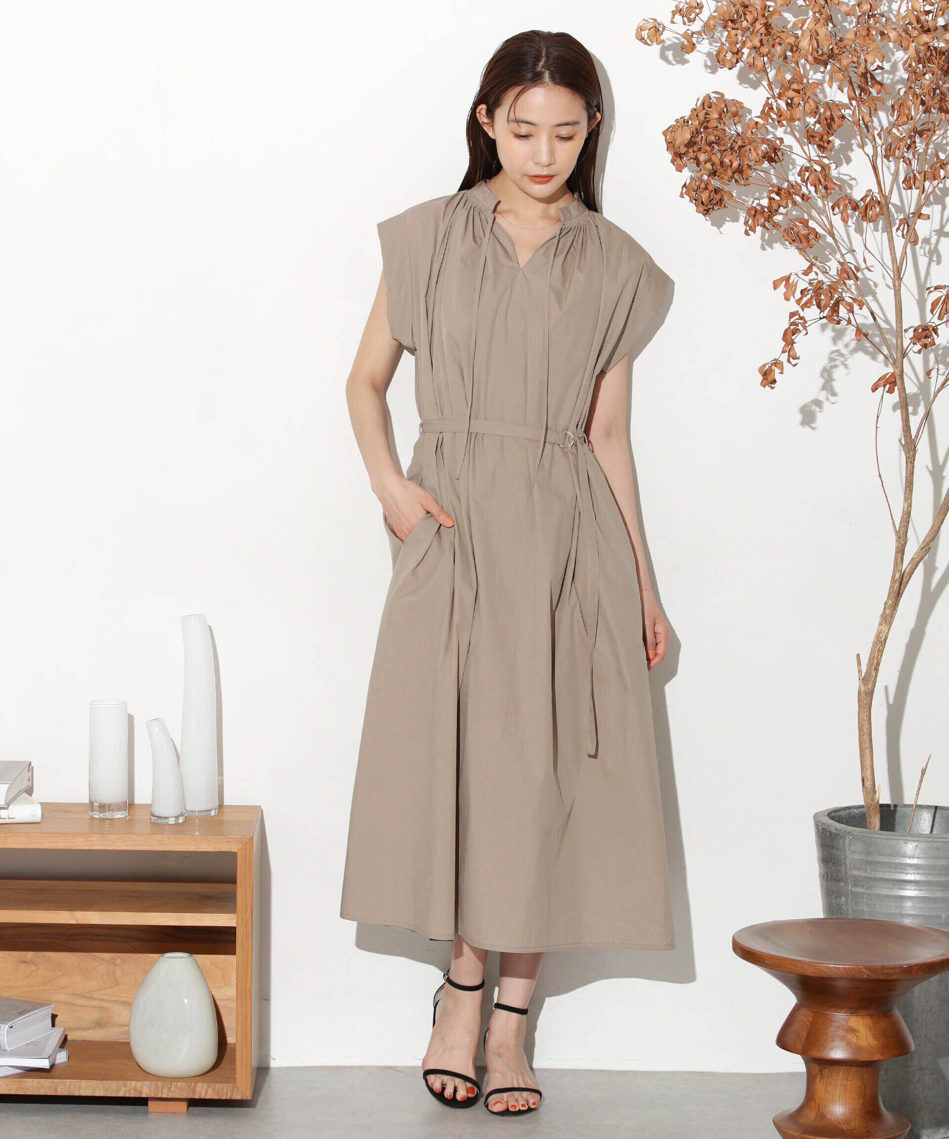 nano･universe「タイプライターベルト付きサックワンピース」|ワンピース|