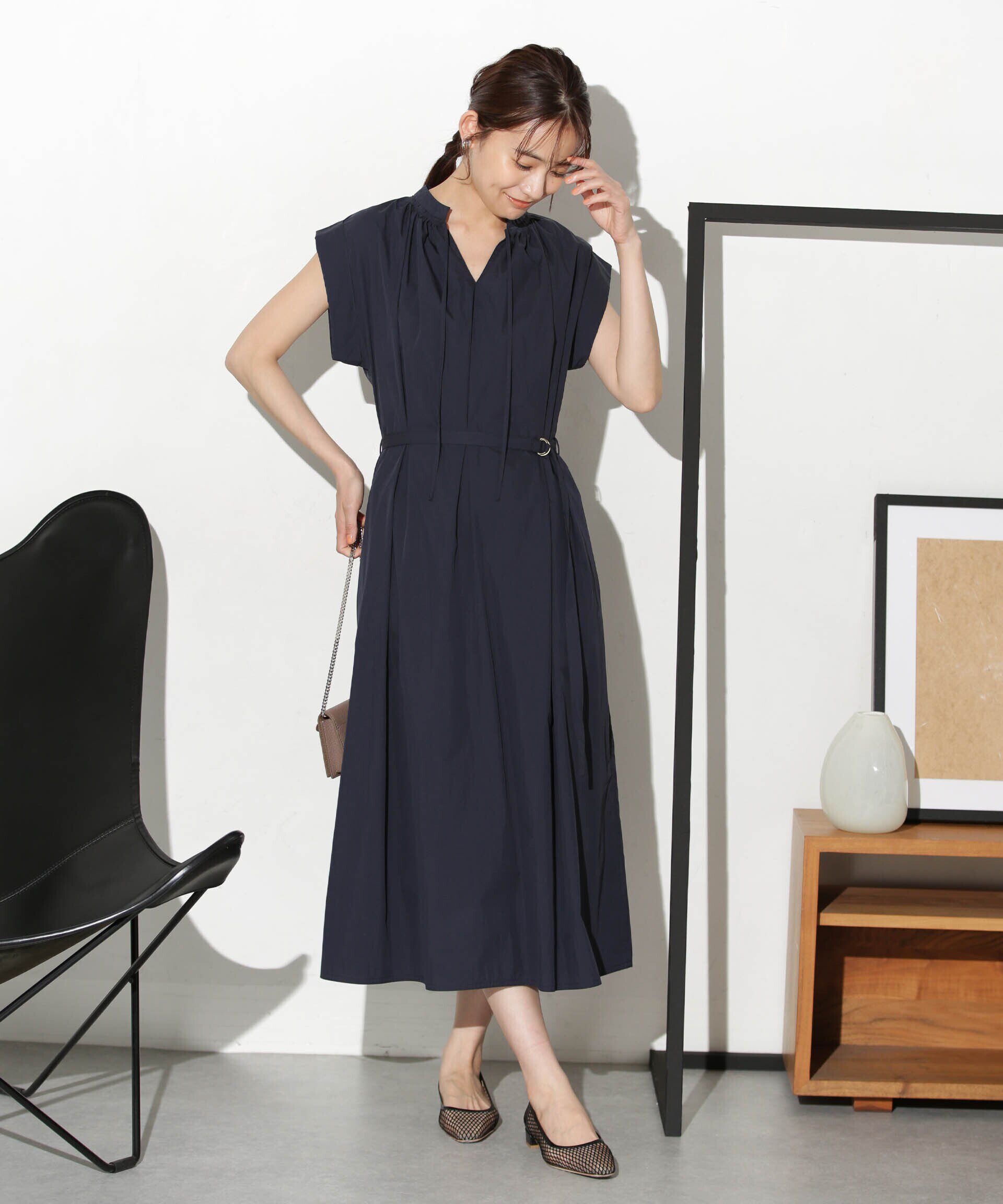 nano･universe「タイプライターベルト付きサックワンピース」|ワンピース|