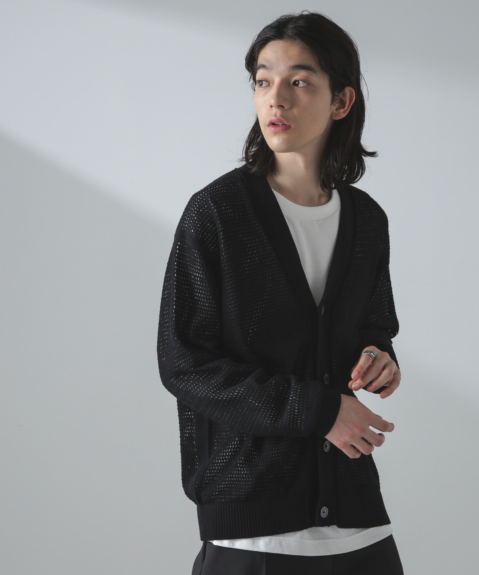nano･universe「ギマアイレットボクシーニットカーディガン」|ニット・セーター|