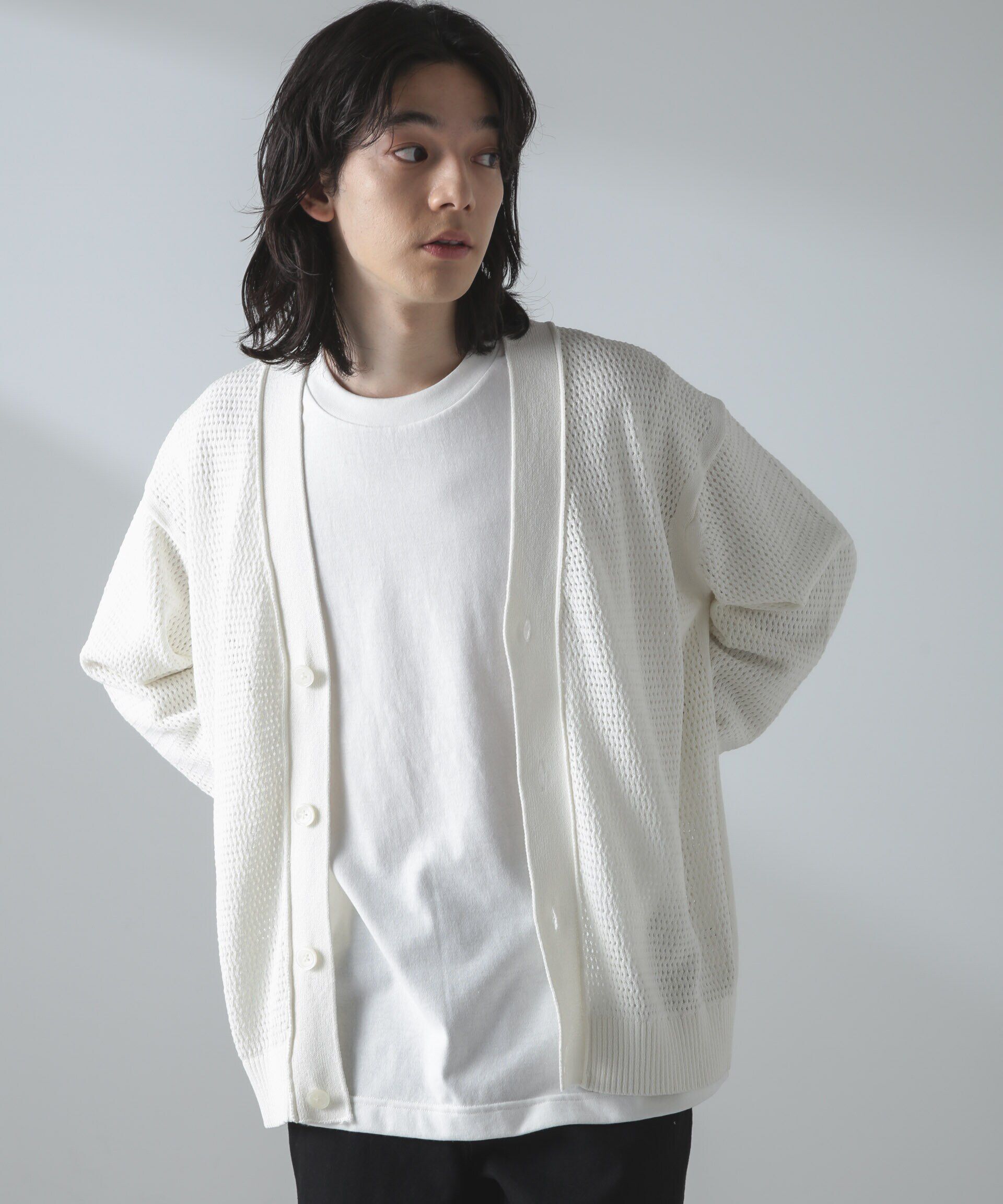 nano･universe「ギマアイレットボクシーニットカーディガン」|ニット・セーター|