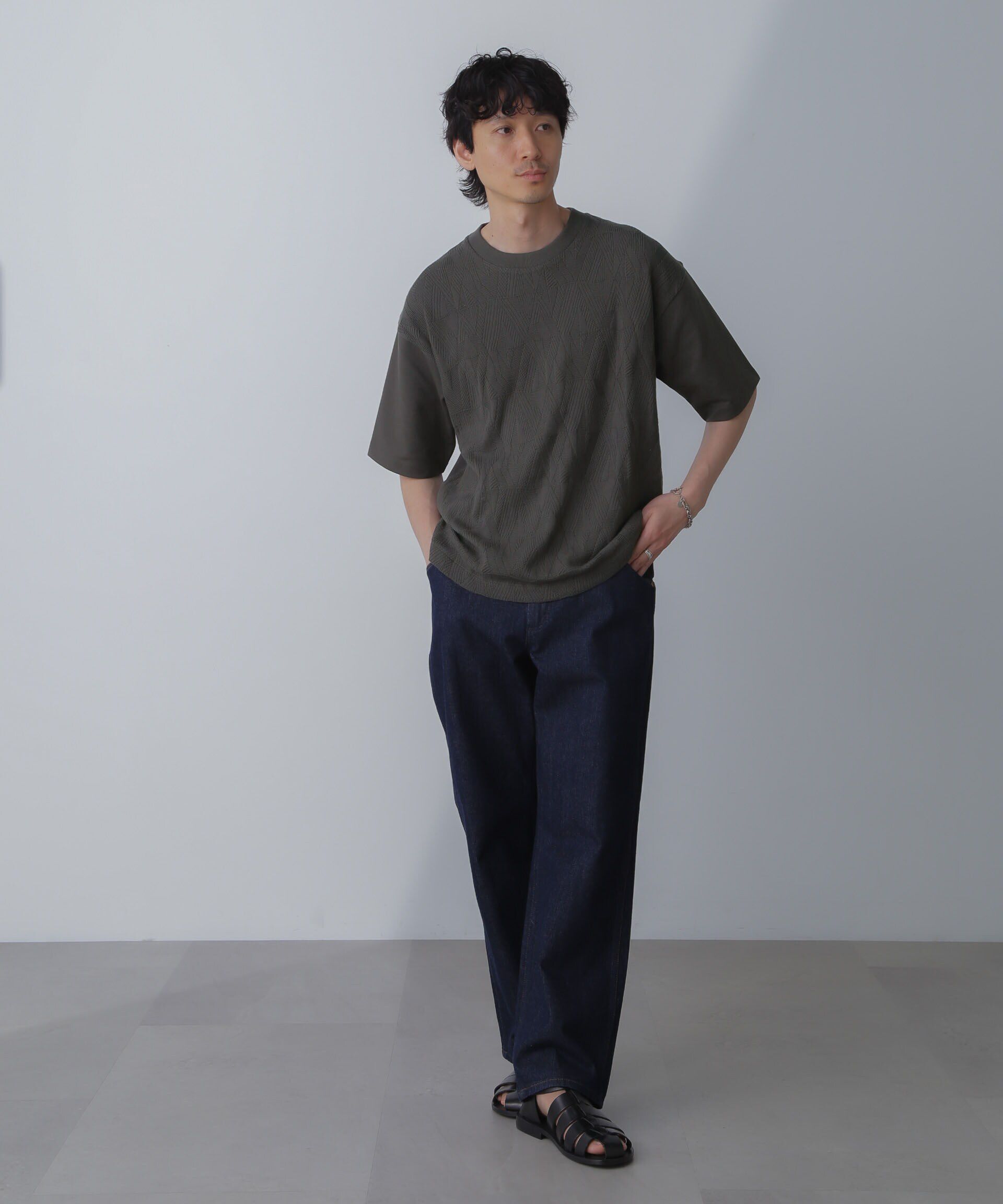 nano･universe「ツートーン切り替えTシャツ 半袖」|Tシャツ・カットソー|