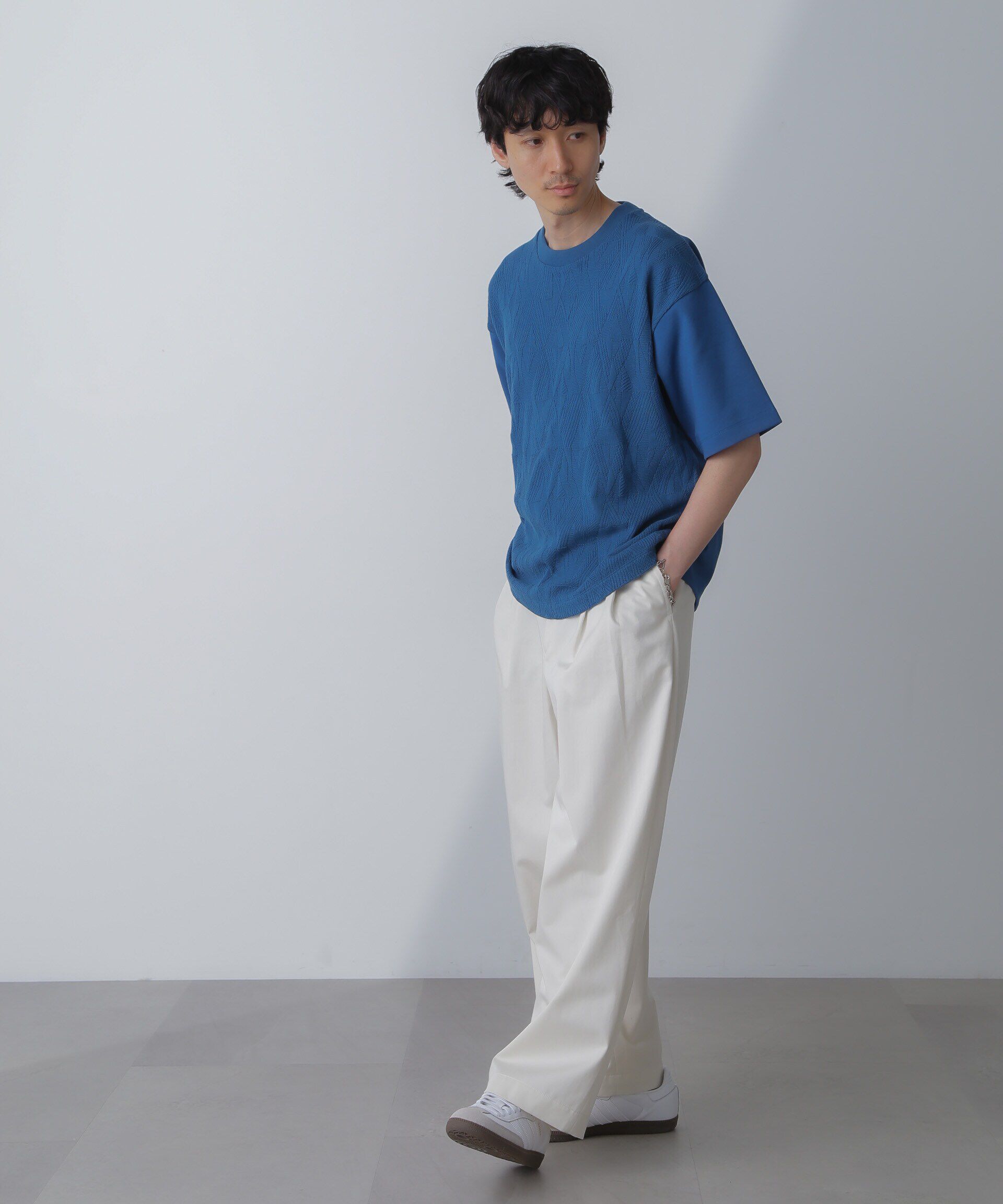 nano･universe「ツートーン切り替えTシャツ 半袖」|Tシャツ・カットソー|