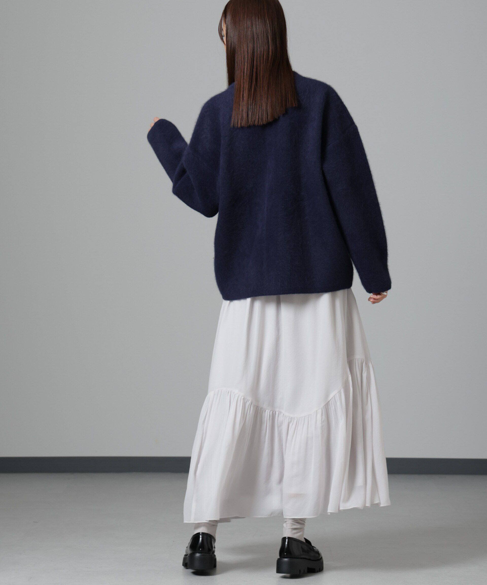 nano･universe「アシメティアードシフォンギャザースカート」|スカート|