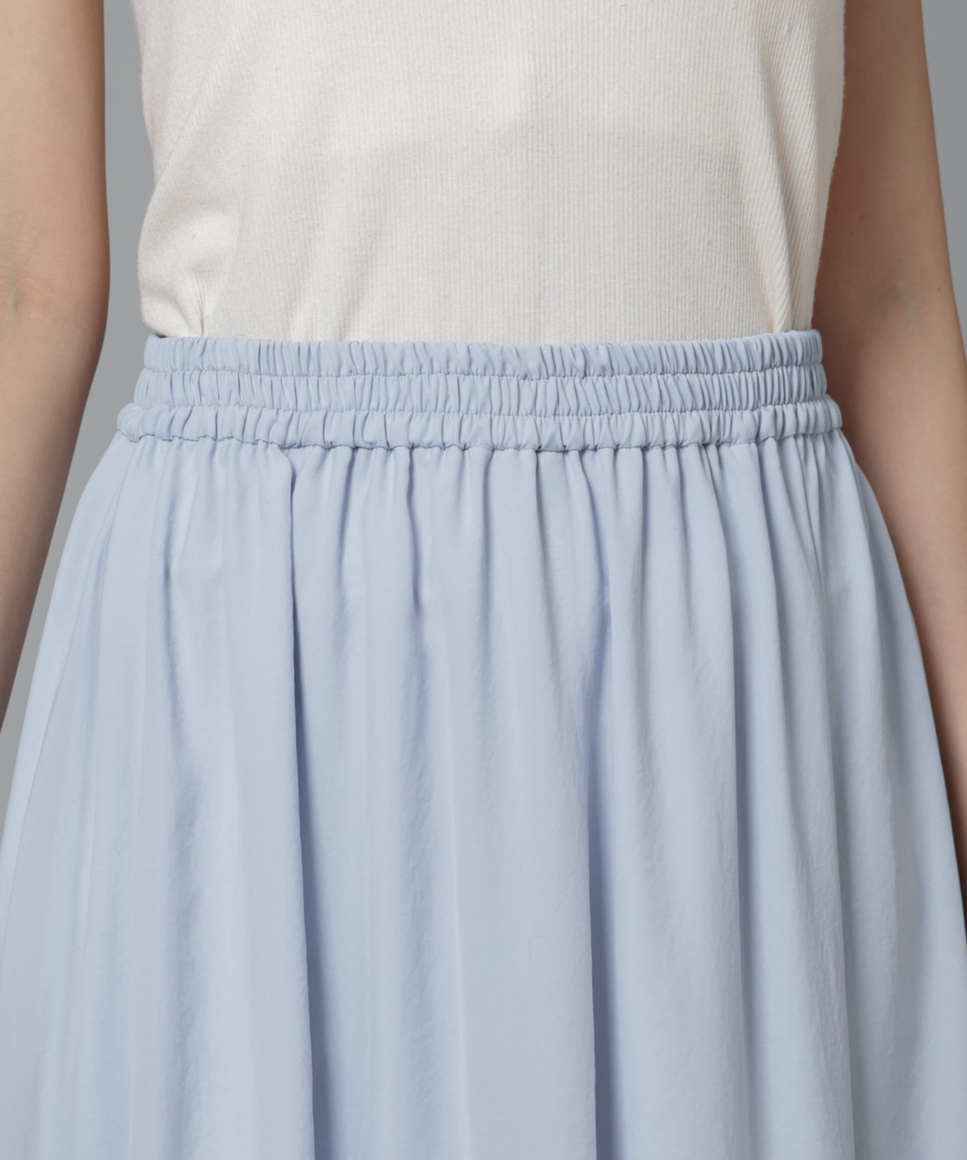 nano･universe「アシメティアードシフォンギャザースカート」|スカート|