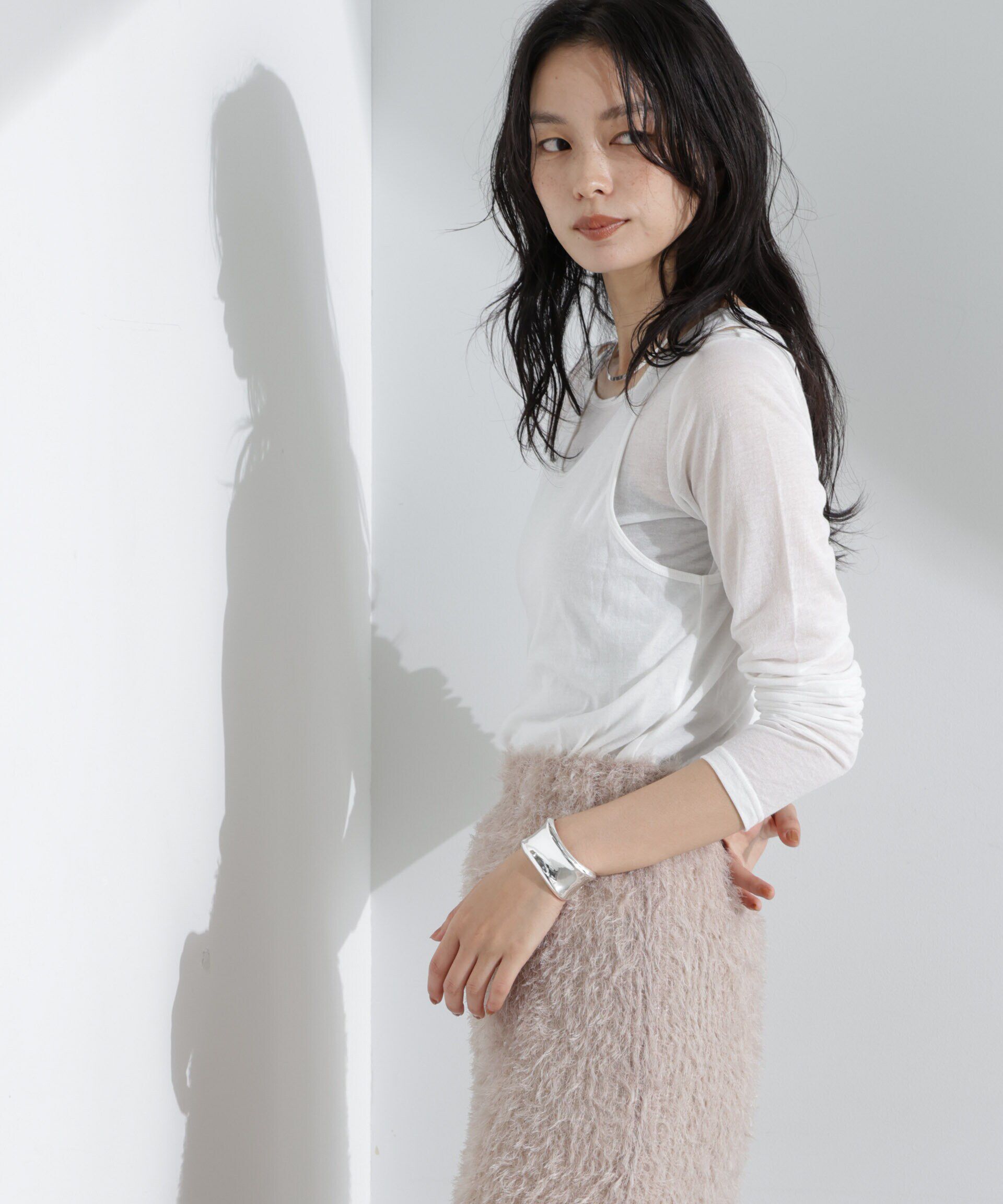 nano･universe「シアータンクトップ＋ロンTレイヤードセット」|Tシャツ・カットソー|