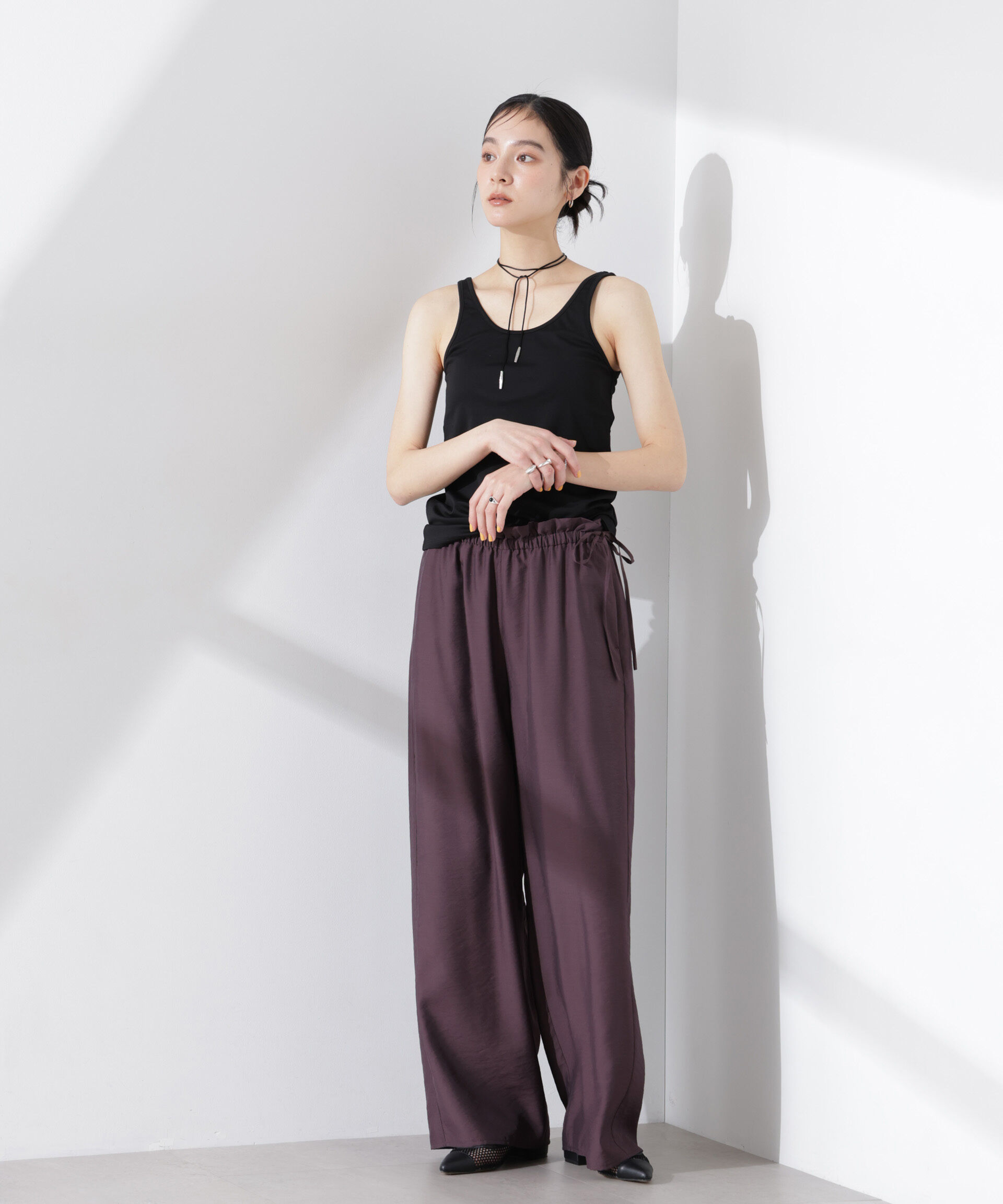 nano･universe「ストレッチポンチカップ付きバックオープンタンクトップ」|Tシャツ・カットソー|