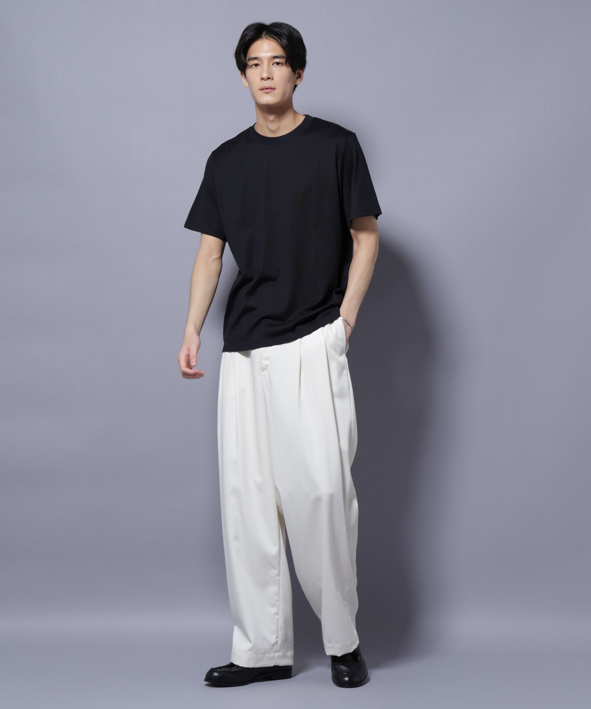 nano･universe「Anti Soaked(R) 汗染み防止 クルーネック レギュラーシルエットTシャツ」|Tシャツ・カットソー|