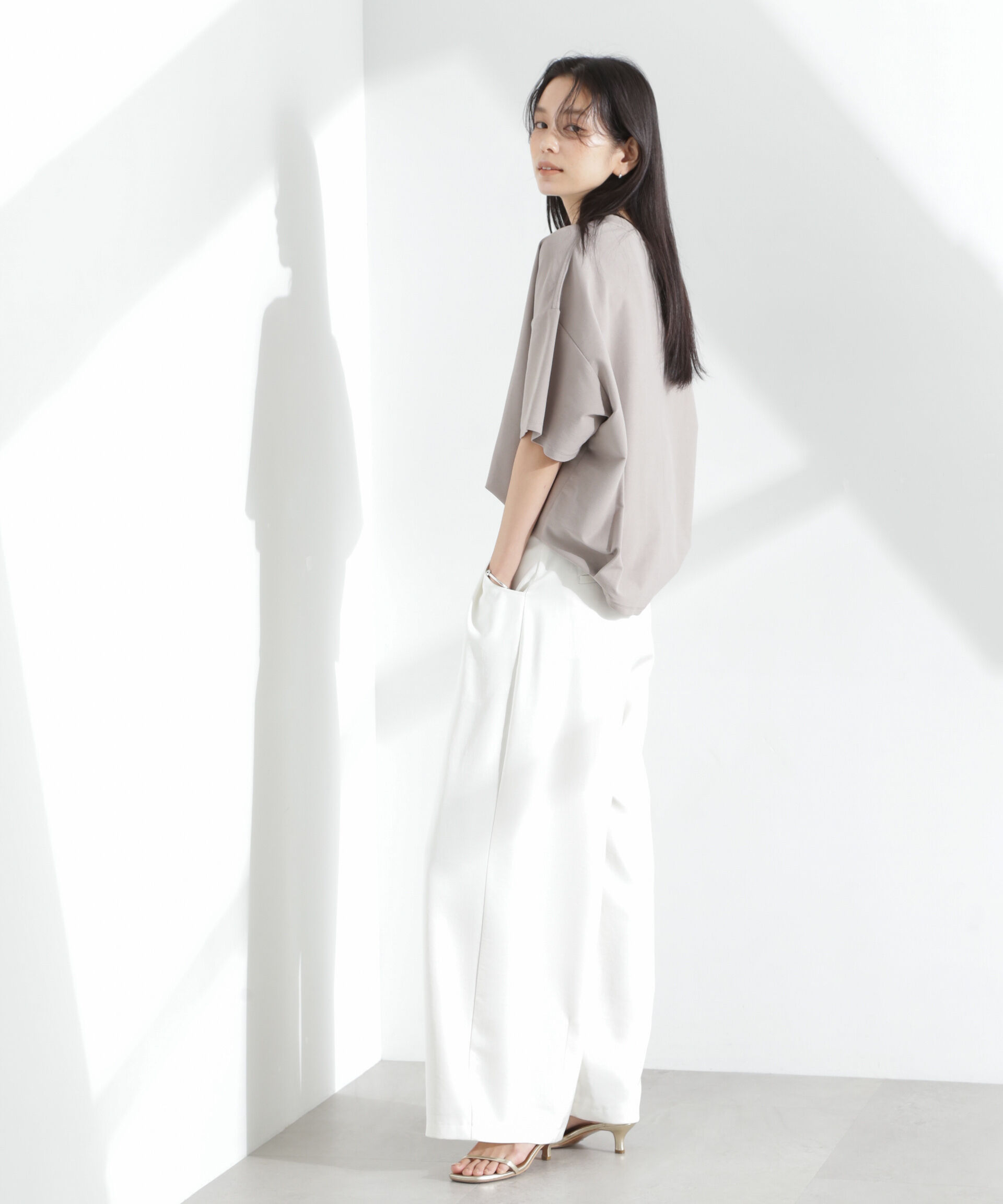 nano･universe「「MC」coveross(R)ツイル調 冷感プレーティング天竺Tシャツ」|Tシャツ・カットソー|