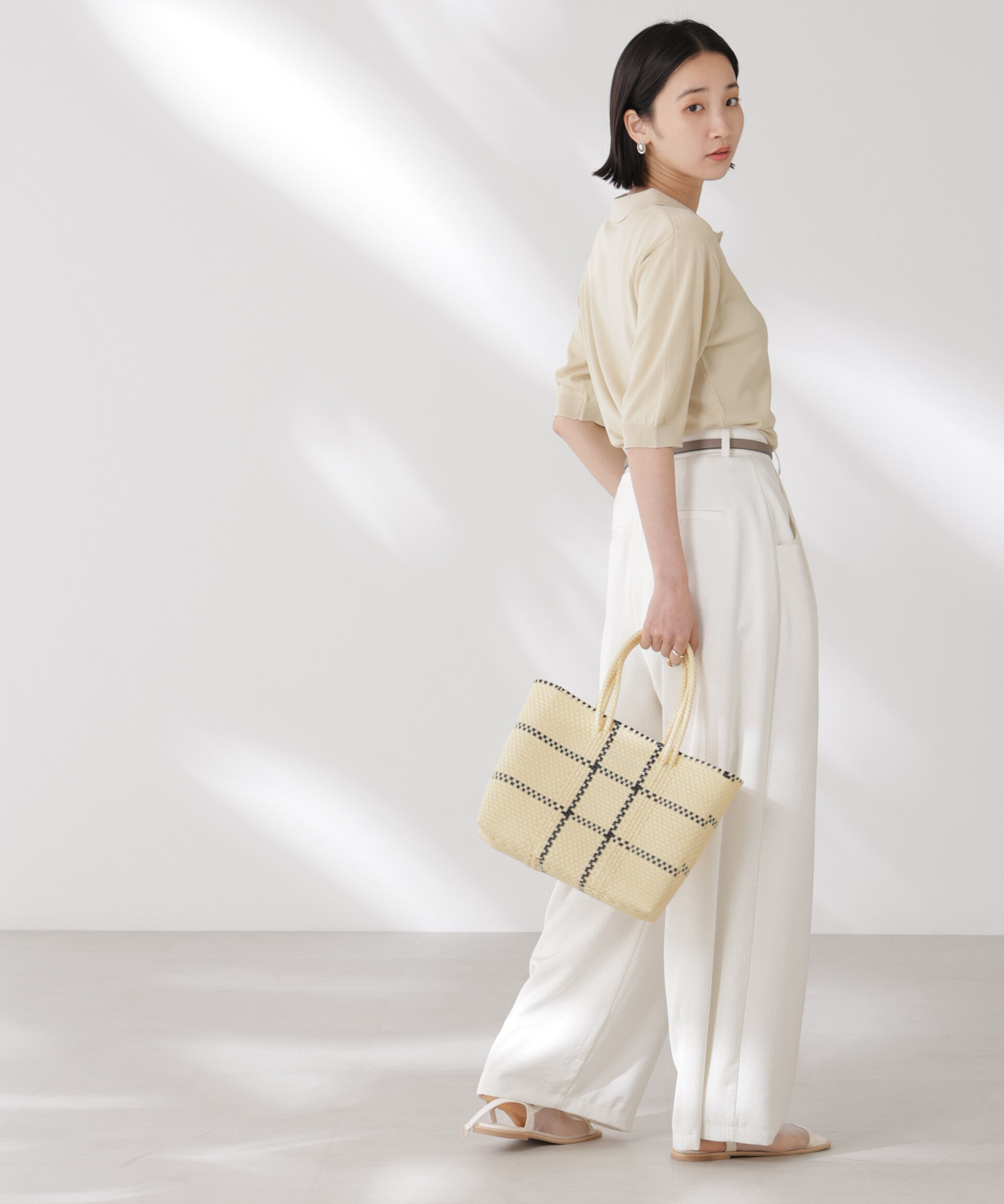 nano･universe「多機能強撚ポロニットトップス」|ニット・セーター|