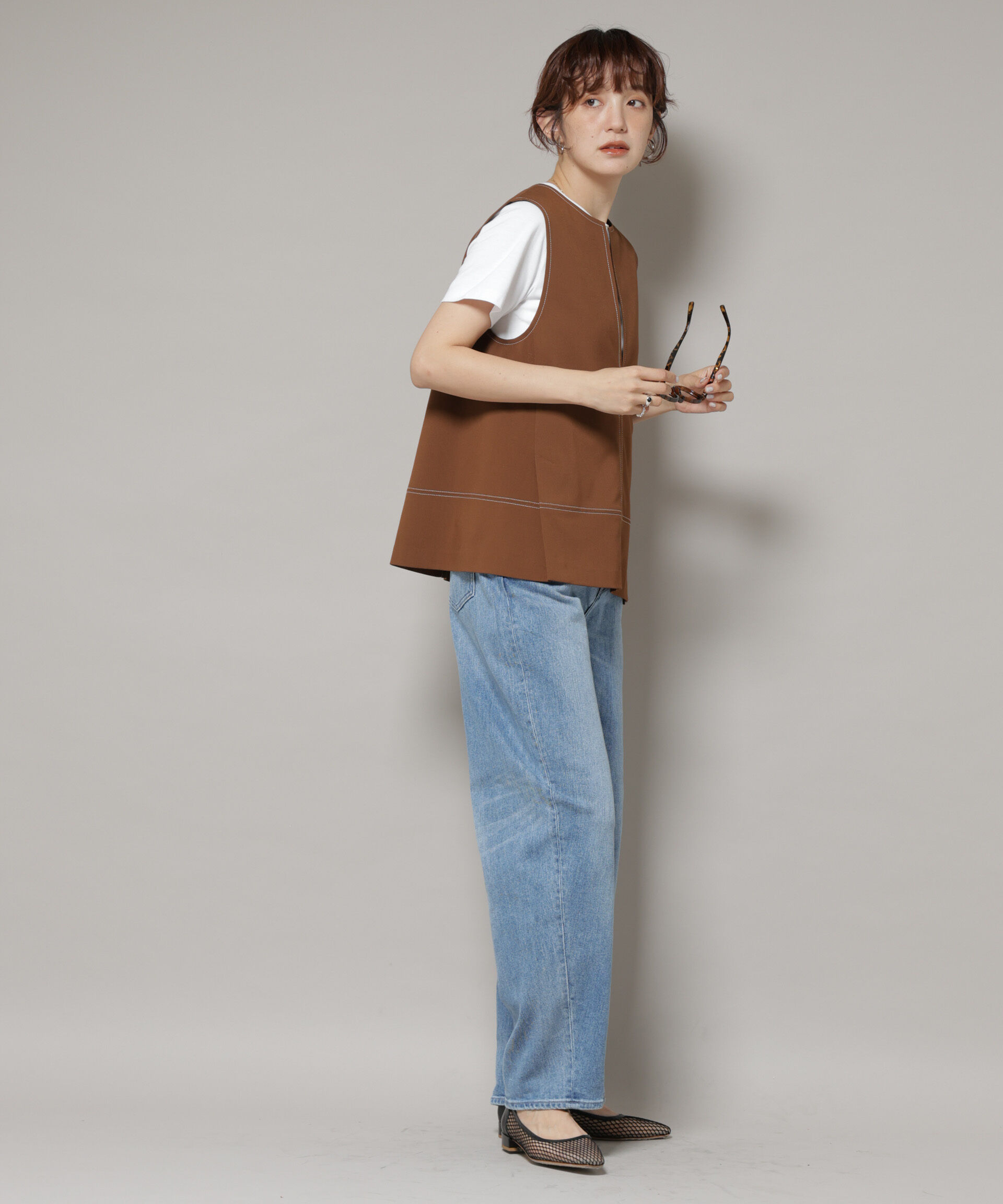 nano･universe「ドライウェザーストレッチバイカラーステッチベスト(セットアップ可)」|シャツ・ブラウス|