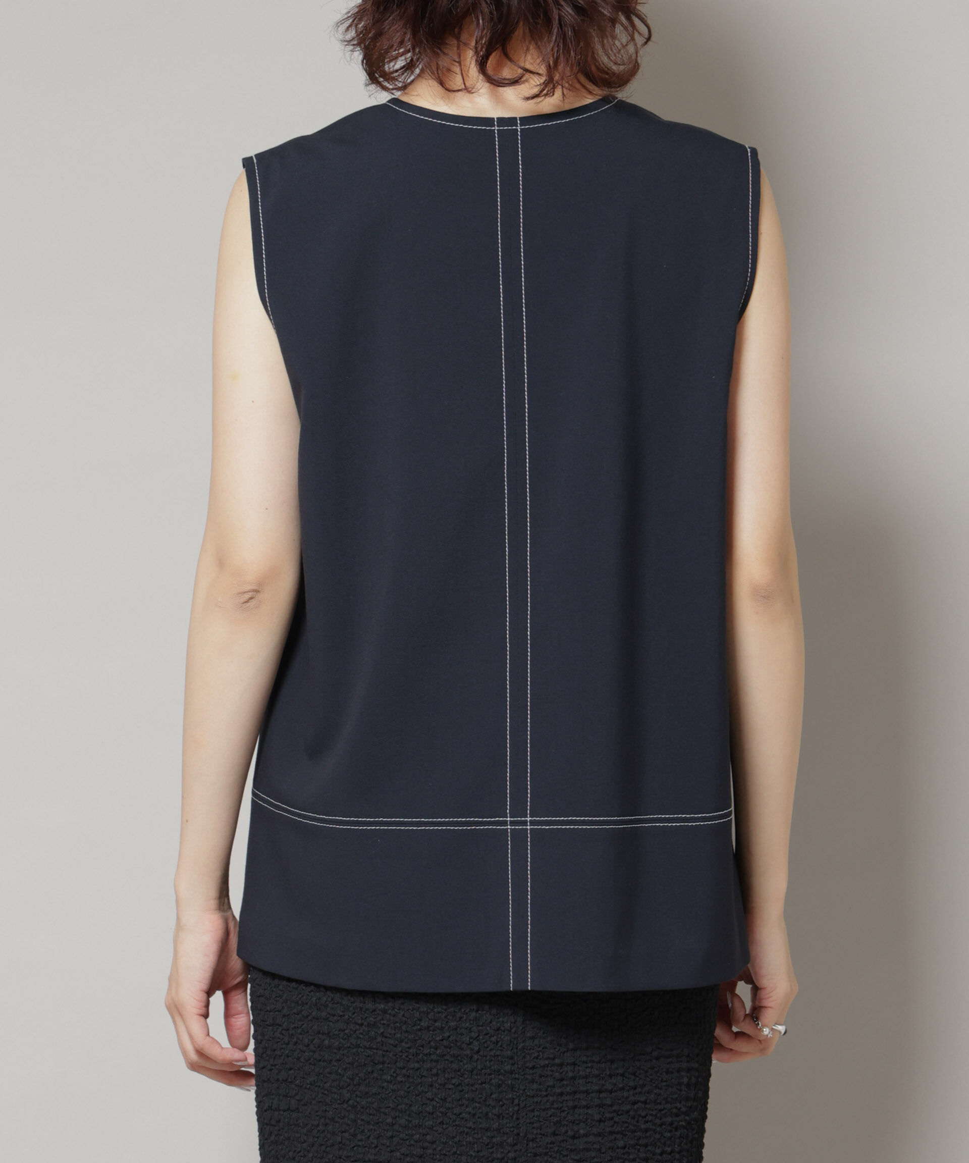 nano･universe「ドライウェザーストレッチバイカラーステッチベスト(セットアップ可)」|シャツ・ブラウス|