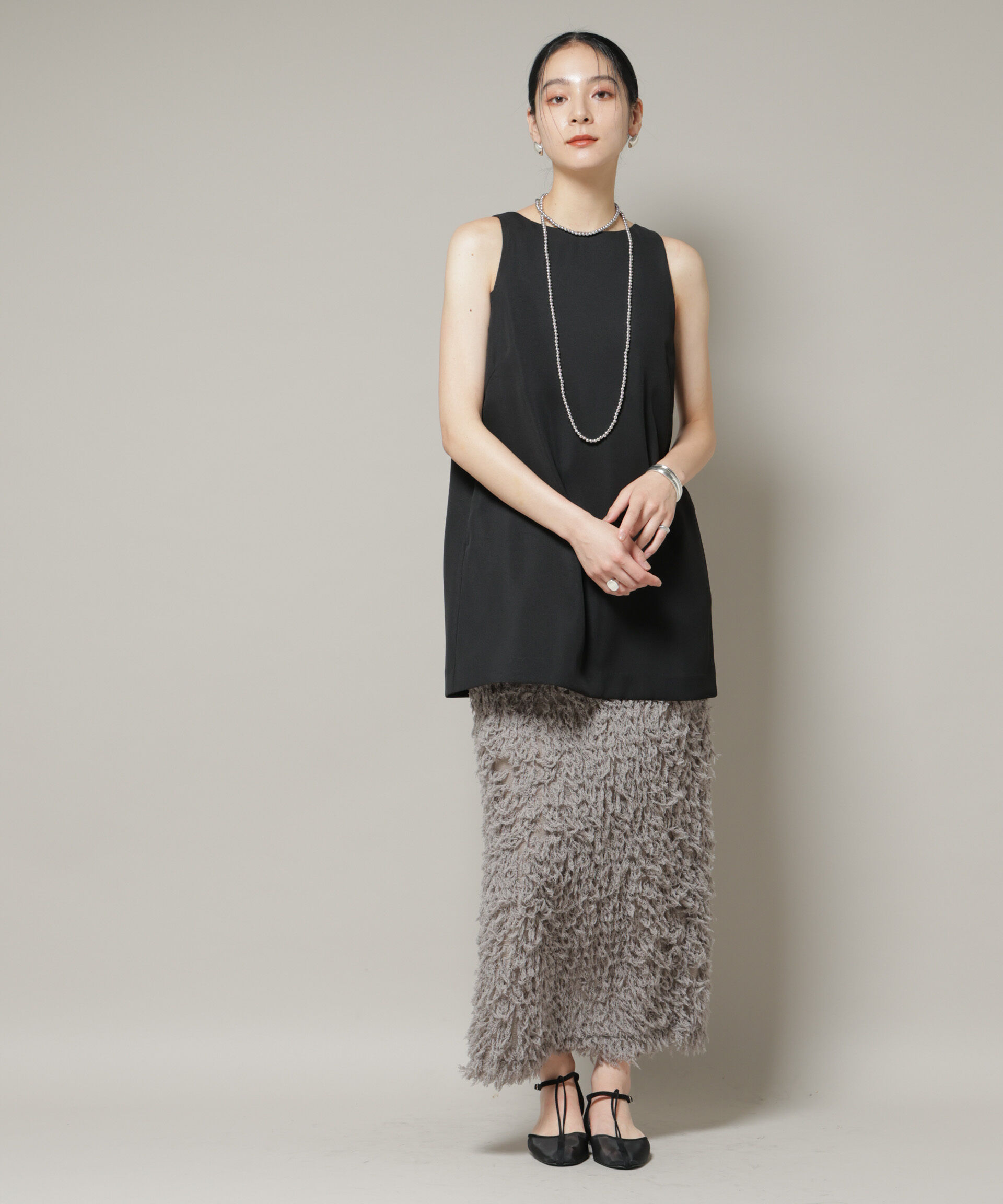 nano･universe「ダブルクロスノースリーブブラウス&times;パンツセットアップ」|ワンピース|