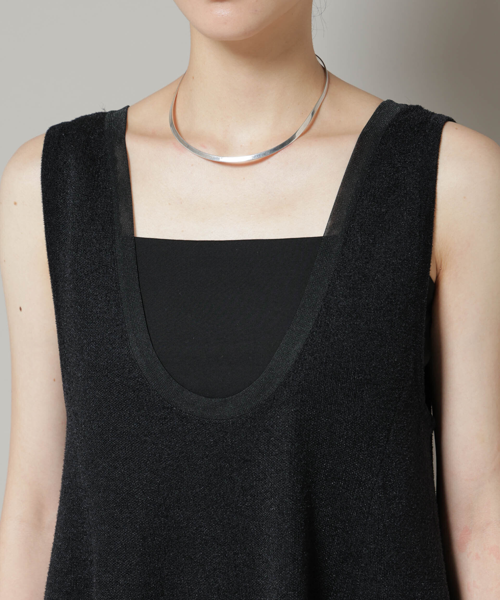 nano･universe「モール接結Uネックフォルムワンピース」|ワンピース|