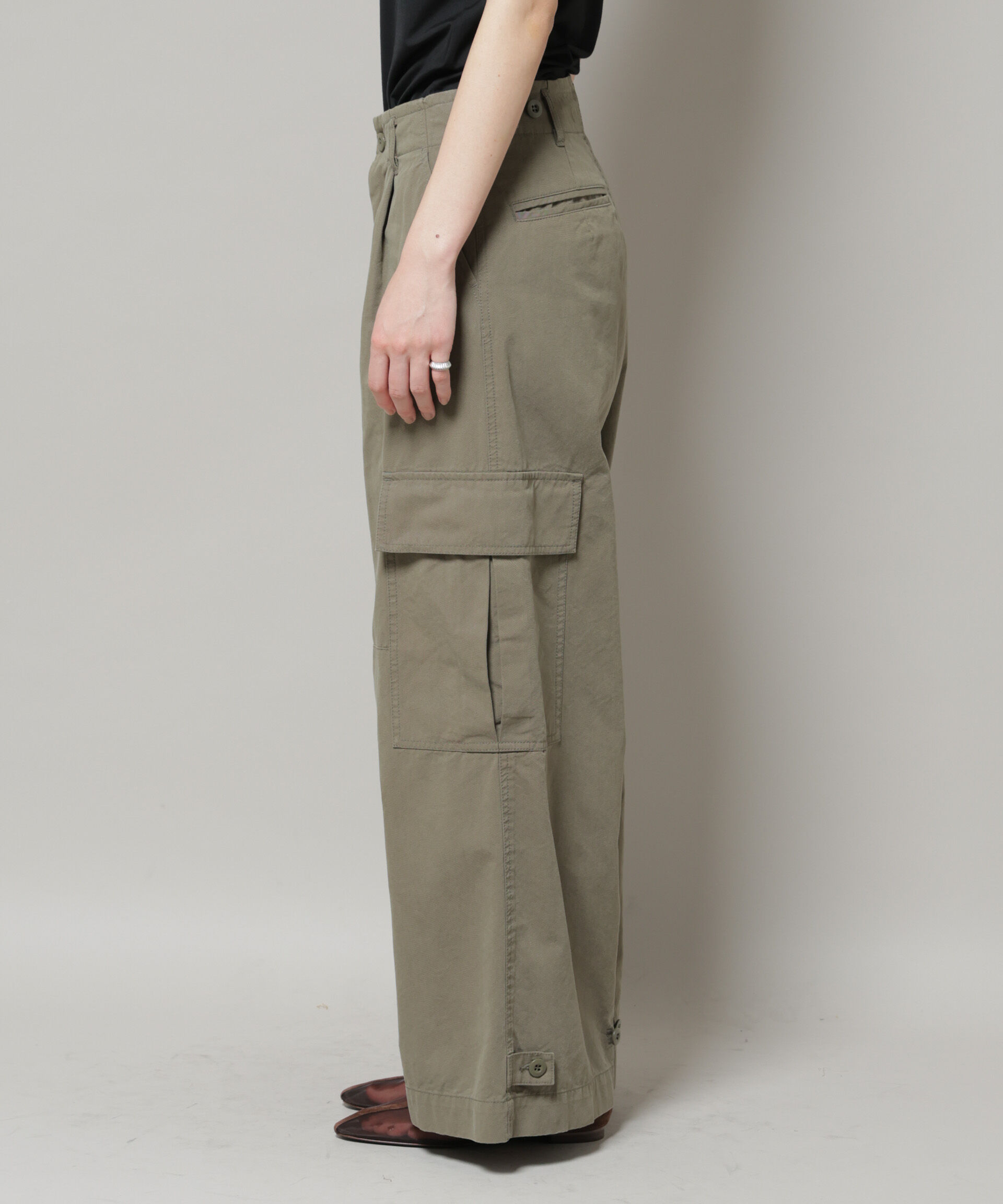 nano･universe「サイドポケットワイドチノパンツ」|チノ|