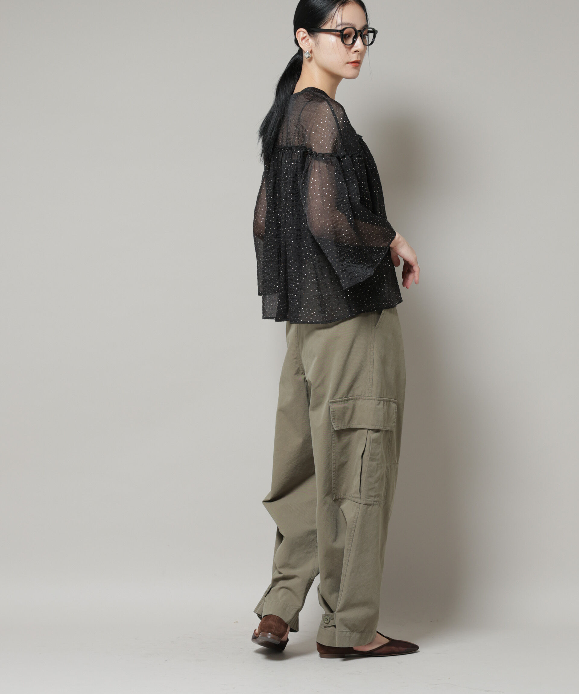 nano･universe「サイドポケットワイドチノパンツ」|チノ|