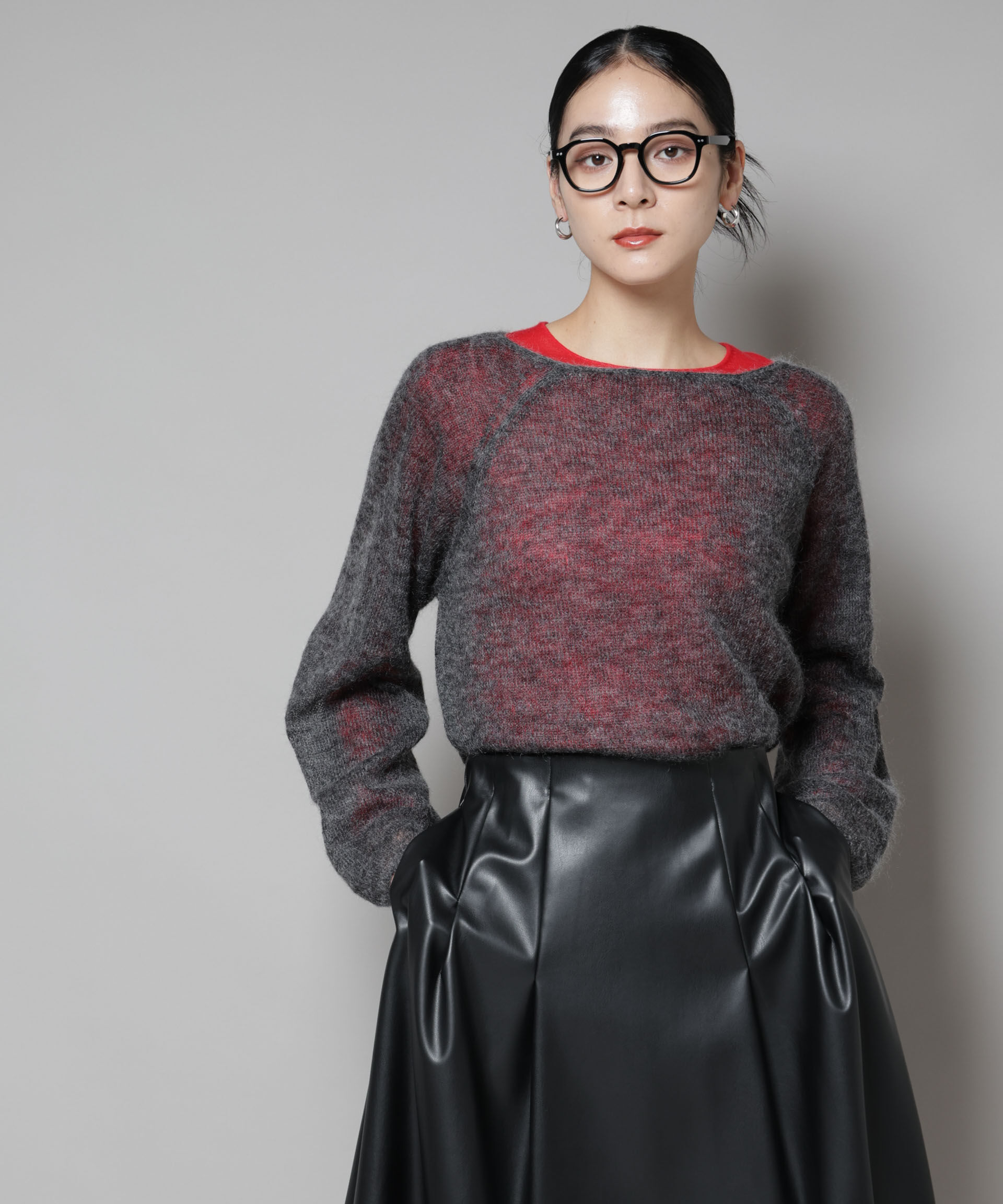 nano･universe「モヘヤ混天竺シアーニット」|ニット・セーター|