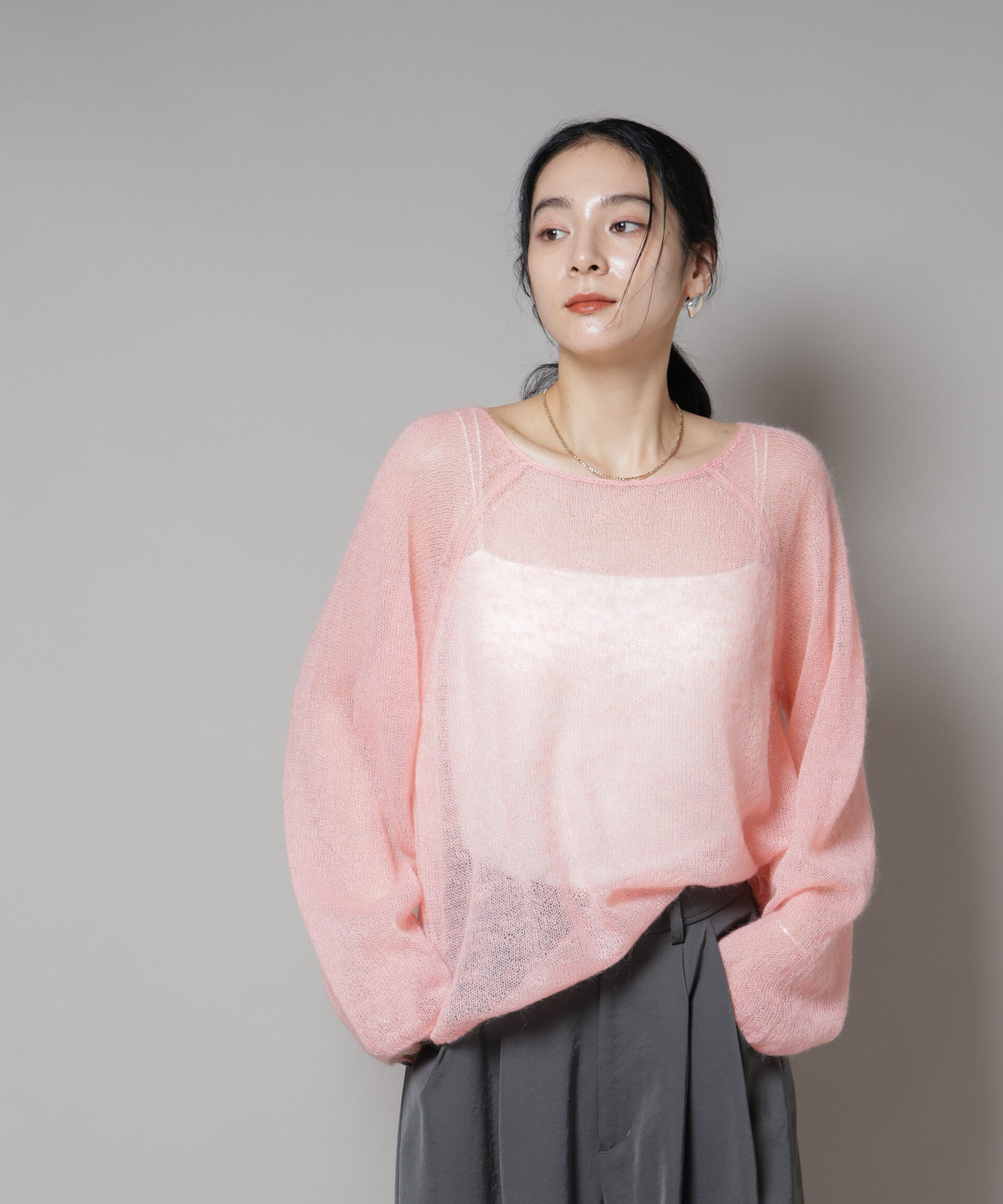 nano･universe「モヘヤ混天竺シアーニット」|ニット・セーター|