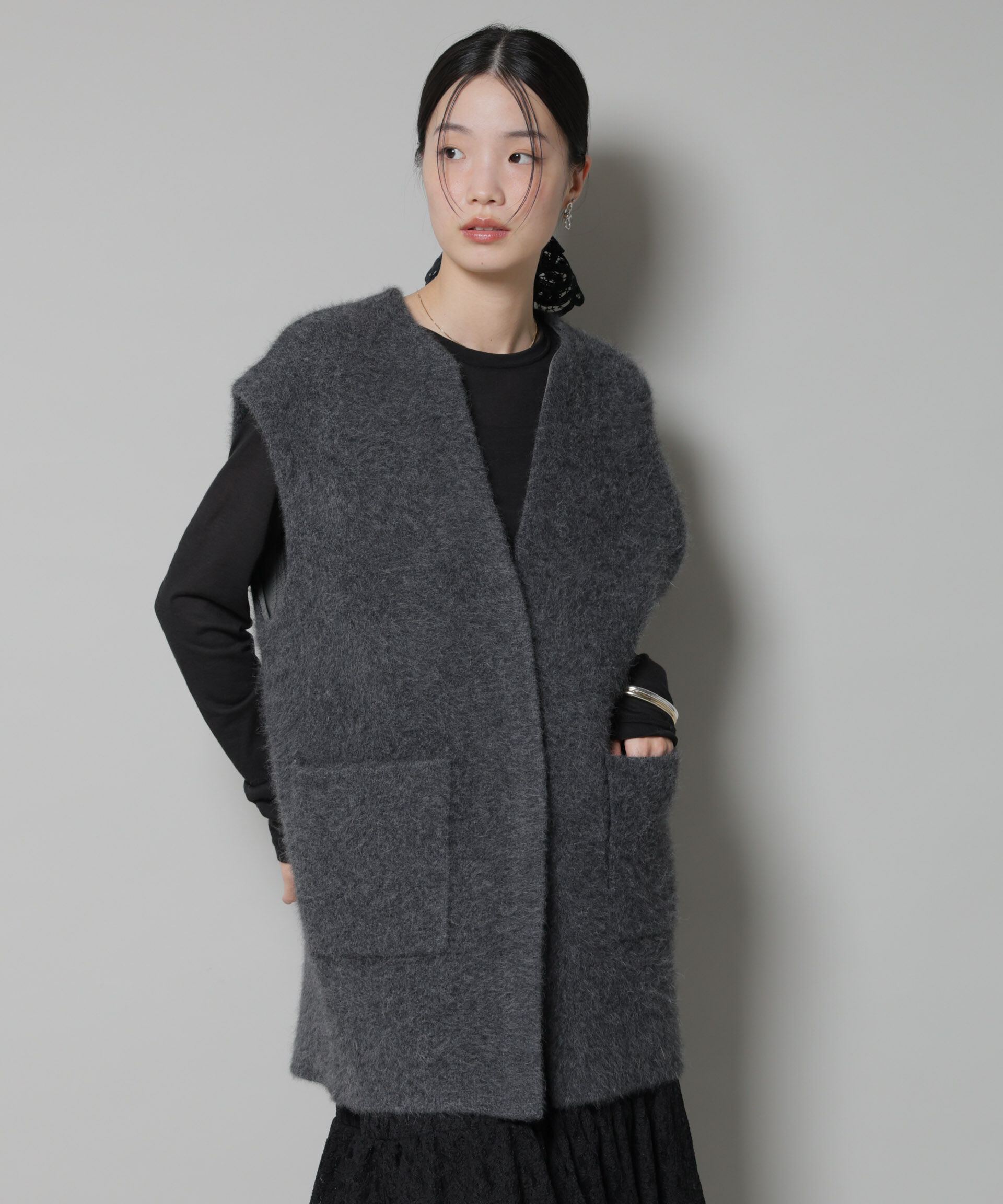 nano･universe「ウォッシャブルフォックスリバーニットジレ」|ニット・セーター|