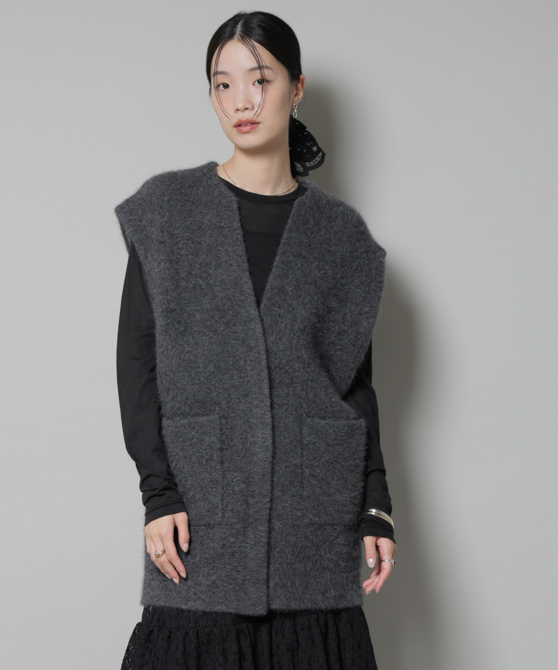 nano･universe「ウォッシャブルフォックスリバーニットジレ」|ニット・セーター|