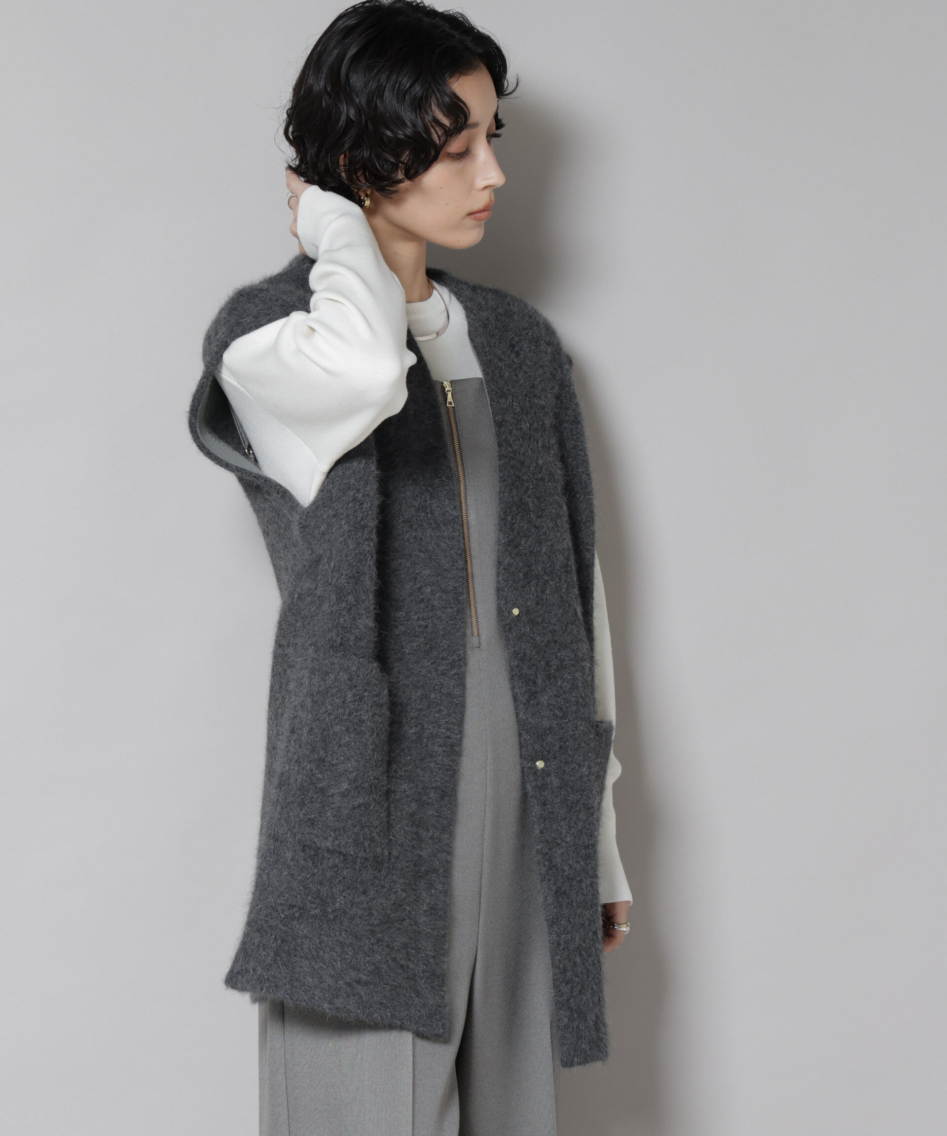 nano･universe「ウォッシャブルフォックスリバーニットジレ」|ニット・セーター|