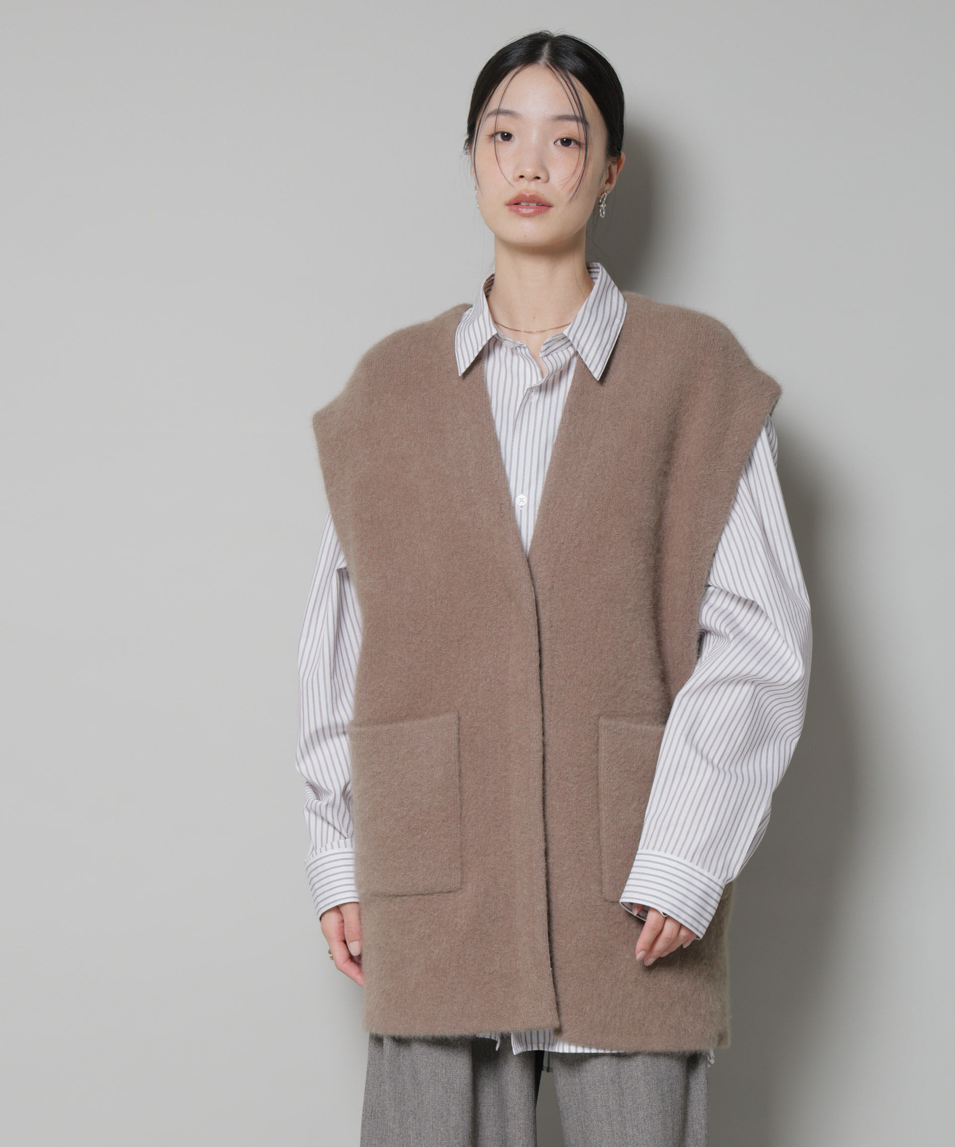 nano･universe「ウォッシャブルフォックスリバーニットジレ」|ニット・セーター|