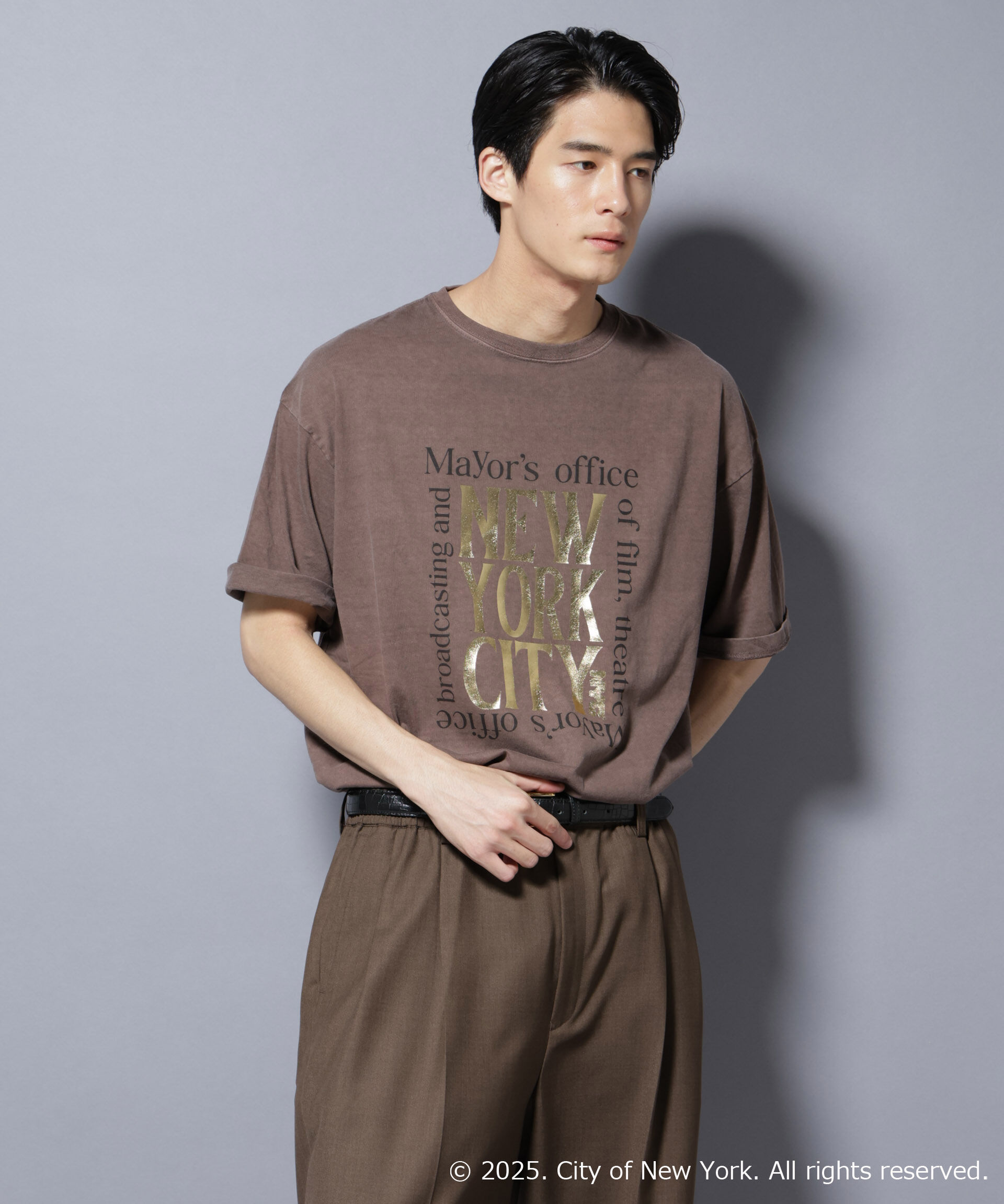 nano･universe「別注GOOD ROCK SPEED NYC 箔プリントＴシャツ」|Tシャツ・カットソー|