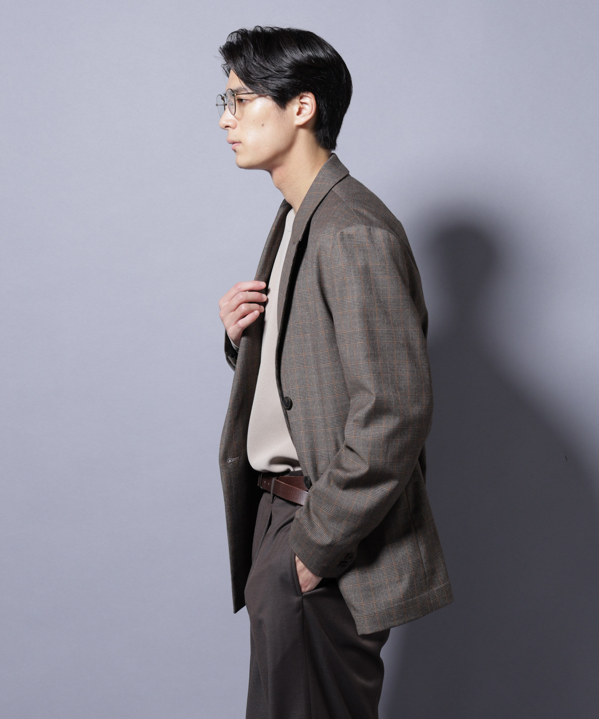 nano･universe「DELEGANTE グレンチェックW-Brethted ジャケット（セットアップ可）」|テーラードジャケット|