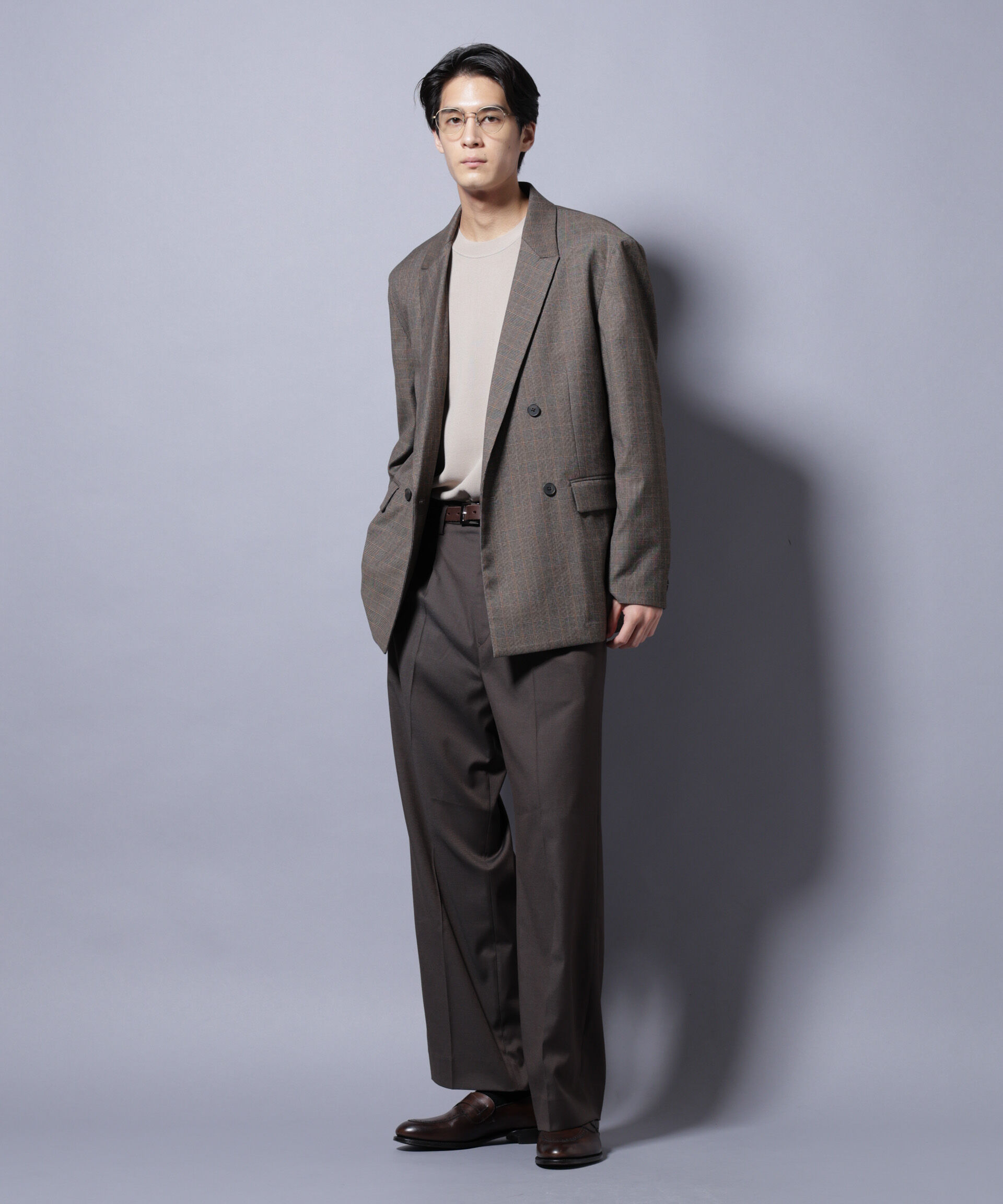 nano･universe「DELEGANTE グレンチェックW-Brethted ジャケット（セットアップ可）」|テーラードジャケット|