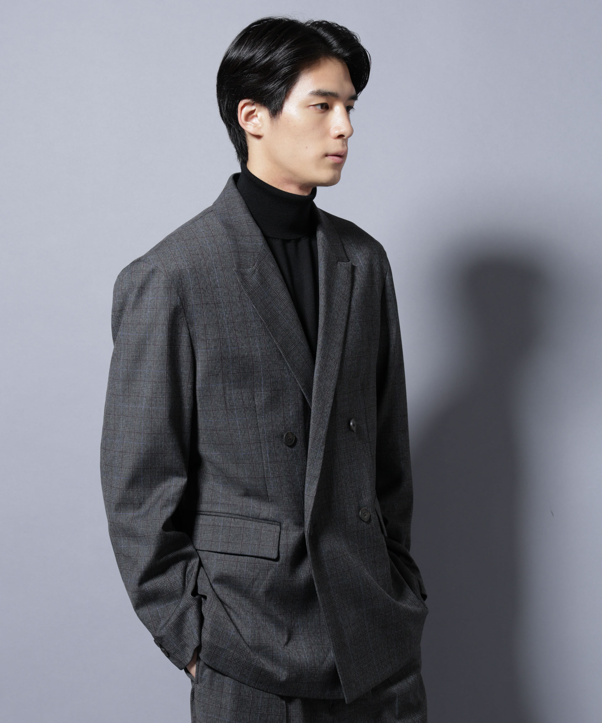 nano･universe「DELEGANTE グレンチェックW-Brethted ジャケット（セットアップ可）」|テーラードジャケット|