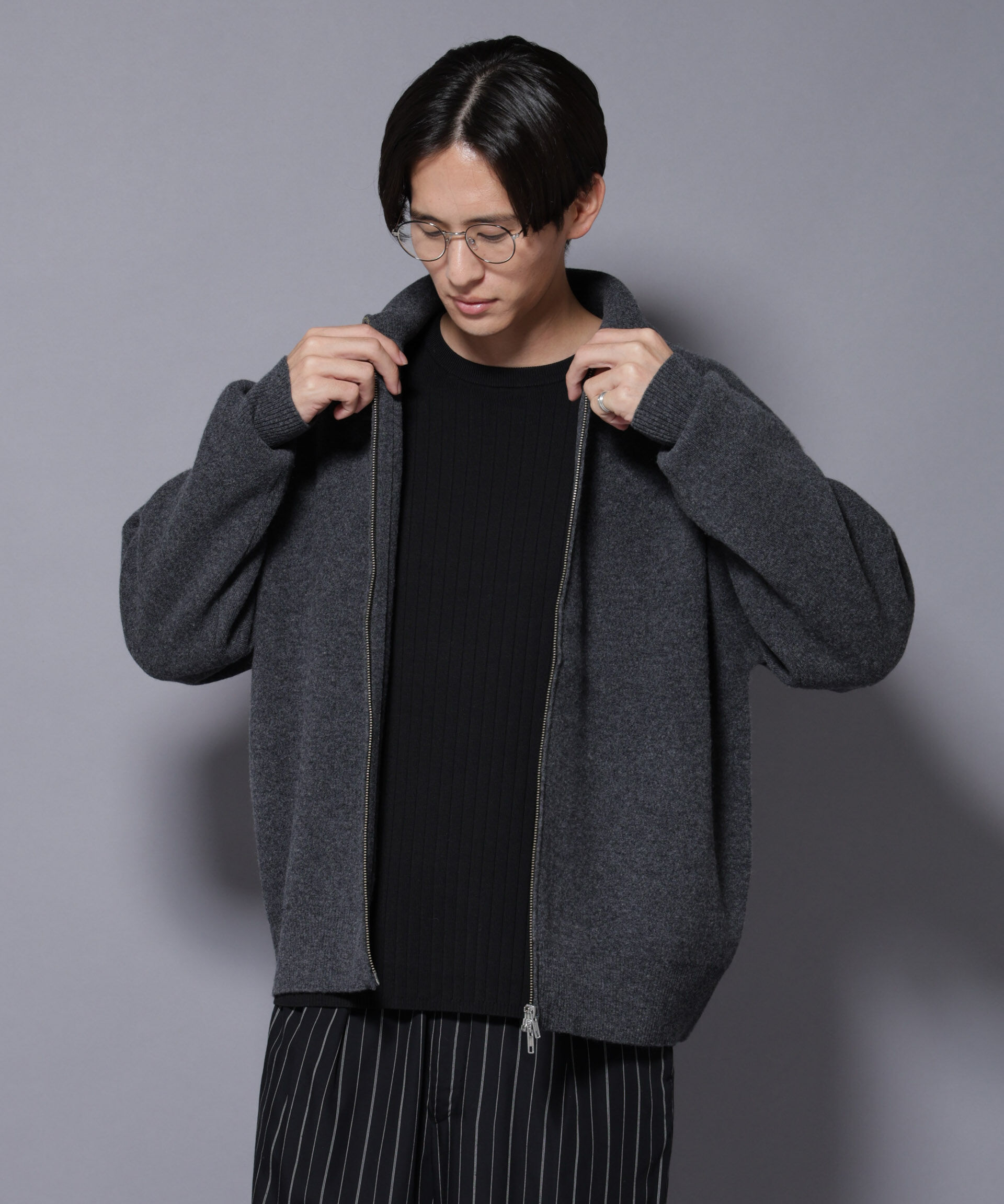 nano･universe「ウールカシミヤドライバーズニット」|ニット・セーター|