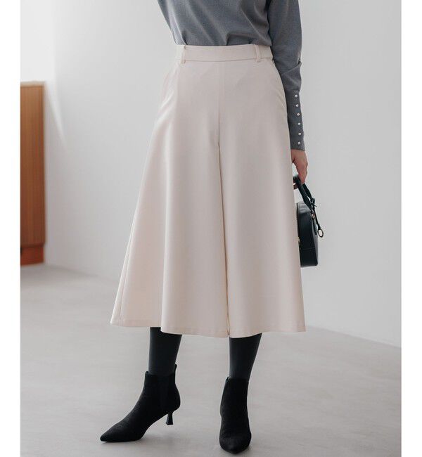 組曲「【WEB限定】ウールライクストレッチ フレアパンツ」|その他|アイボリー系