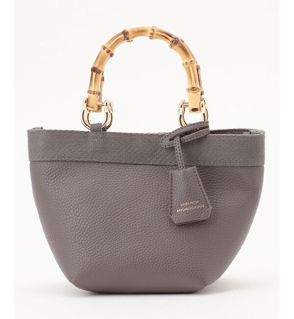 23区「バンブーハンドル ミニ ショルダーバッグ」|ショルダー・メッセンジャー|グレー系