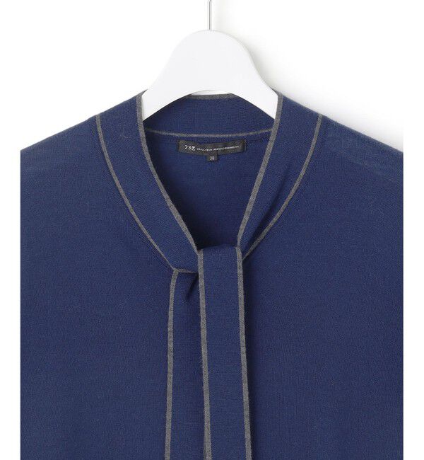 23区「【洗える】ウーステッドウール ボウタイ ニット」|ニット・セーター|