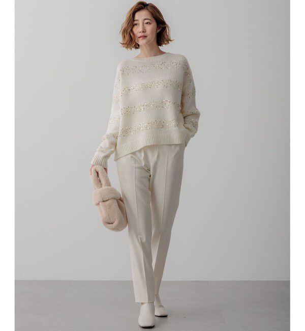 23区「【滝沢眞規子さん着用/一部店舗限定】スパングルボーダー ニット」|ニット・セーター|