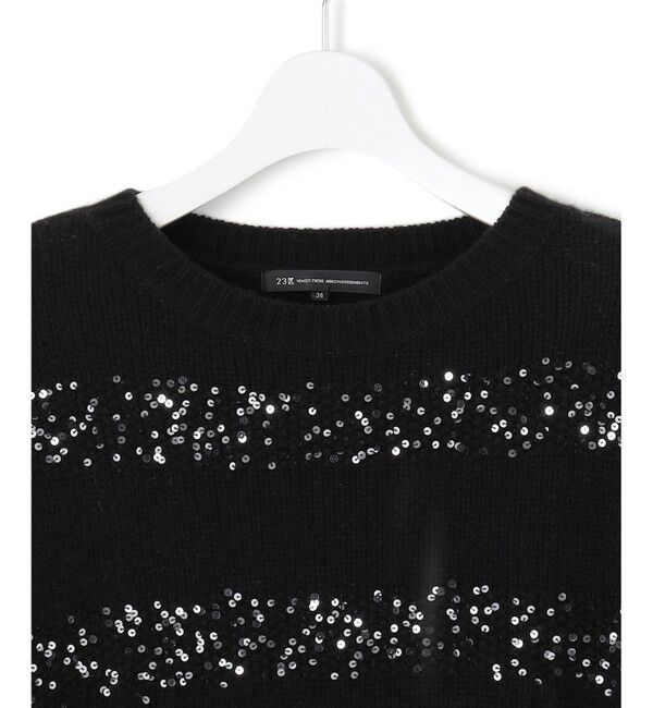 23区「【滝沢眞規子さん着用/一部店舗限定】スパングルボーダー ニット」|ニット・セーター|