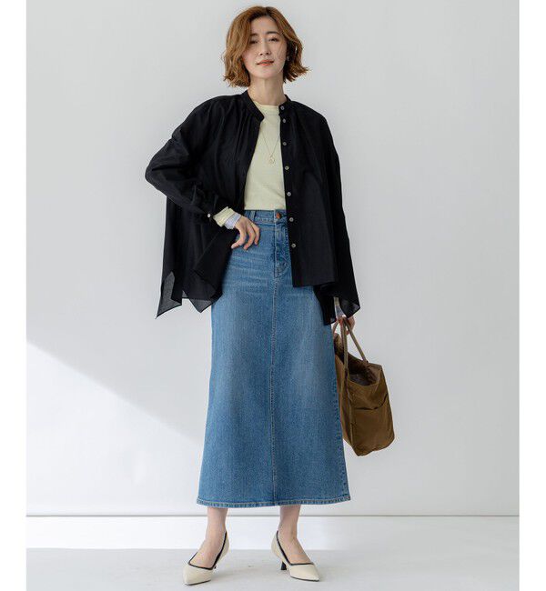 23区「【洗える】シアーコットンシルク ハンカチーフヘム デザイン シャツ」|シャツ・ブラウス|