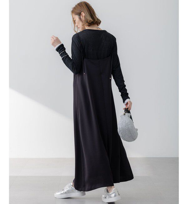 23区「【吸水速乾/防シワ/洗える】ジョーゼットサテン キャミソールワンピース」|ワンピース|