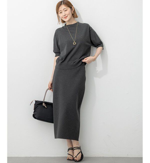 23区「【洗える/吊り干しOK】ヴィスコースストレッチ パフスリーブ ニット」|ニット・セーター|