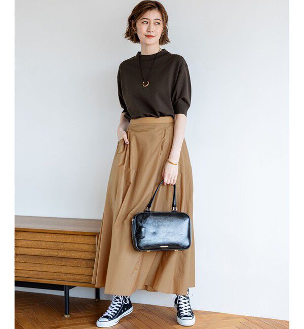 23区「【洗える/吊り干しOK】ヴィスコースストレッチ パフスリーブ ニット」|ニット・セーター|