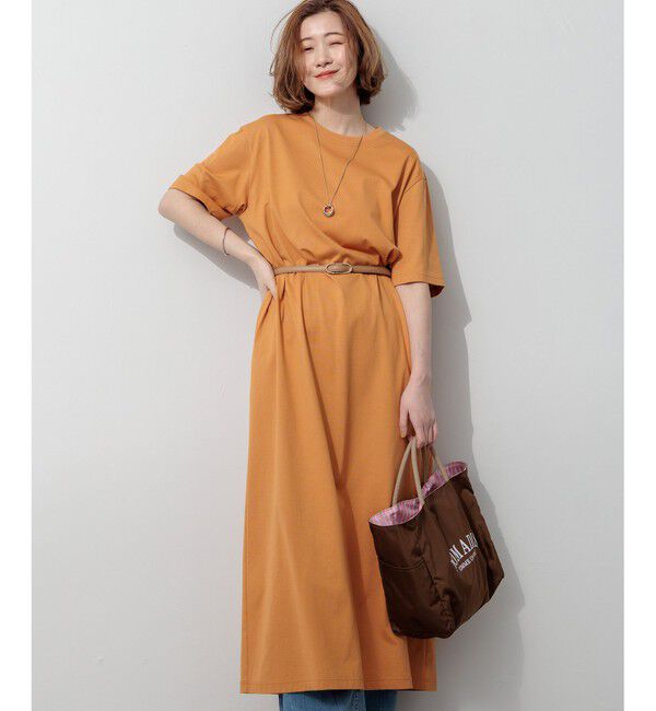 23区「【SLOW/一部店舗限定】ヴィンテージライクジャージー T ワンピース」|ワンピース|タンジェリン