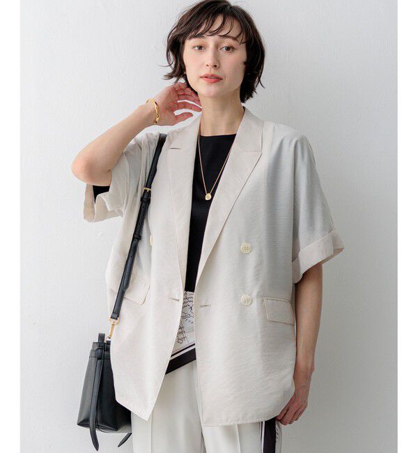 23区「【見上愛さん着用】シアータンブラー ダブルジャケット」|その他|ベージュ系