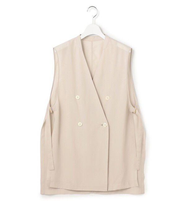 23区「ライトシアーマットクロス ノーカラー ジレ」|その他|