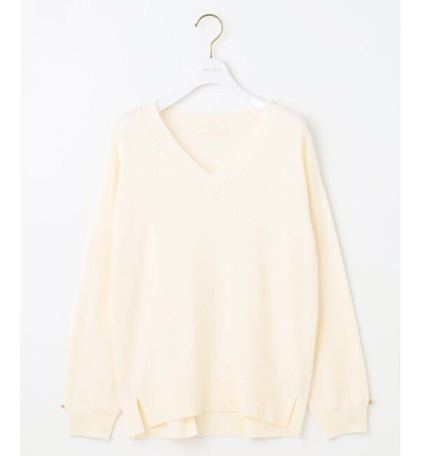 any SiS「【ウールブレンドシリーズ】フロント切替Vネック ニット」|ニット・セーター|