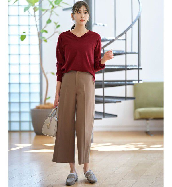 any SiS「【ウールブレンドシリーズ】フロント切替Vネック ニット」|ニット・セーター|