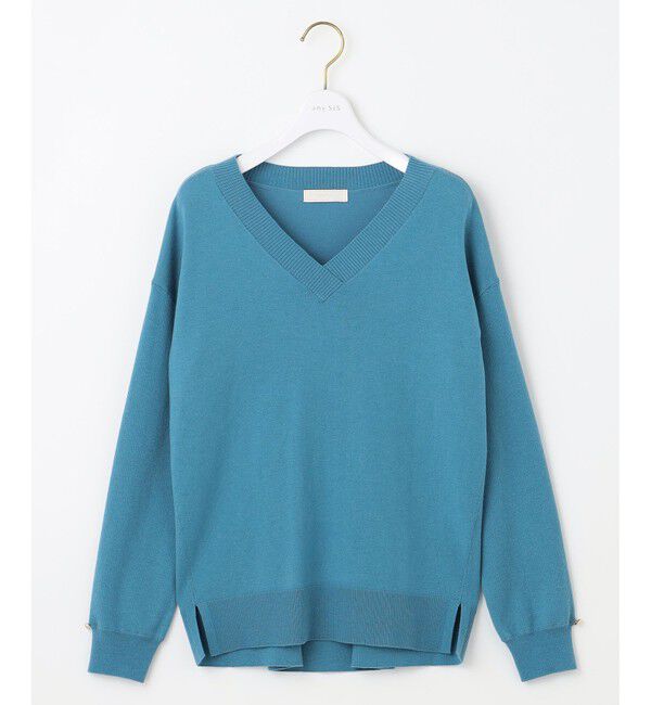 any SiS「【ウールブレンドシリーズ】フロント切替Vネック ニット」|ニット・セーター|
