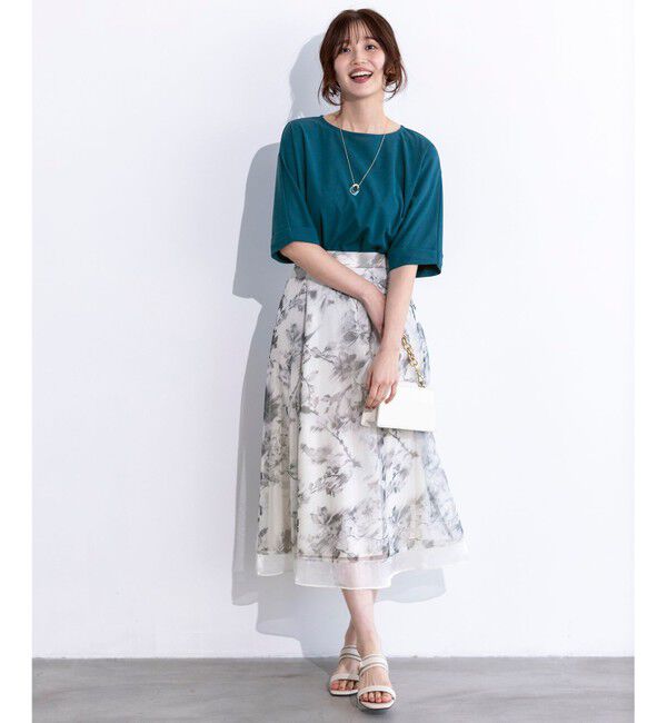 ANY SIS「【前後着用・UVケア・洗える】2WAYジョーゼットジャージードルマン カットソー」|Tシャツ・カットソー|