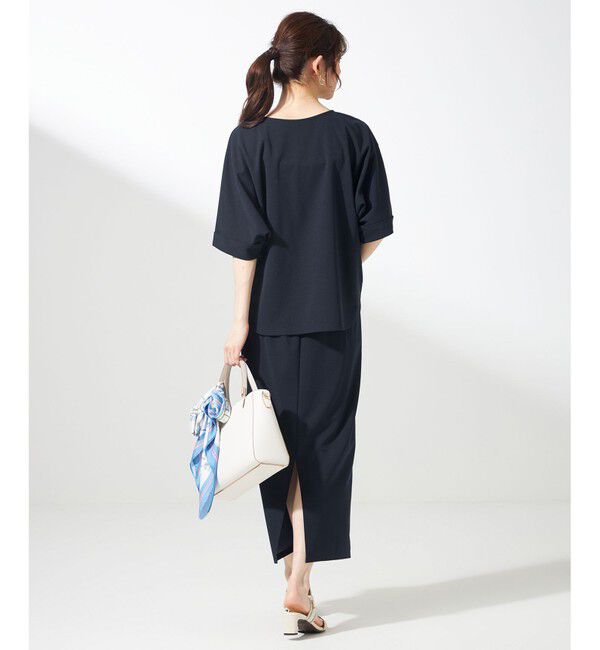 ANY SIS「【前後着用・UVケア・洗える】2WAYジョーゼットジャージードルマン カットソー」|Tシャツ・カットソー|