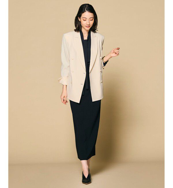 BEIGE,「【洗える】CINDY / ダブルブレストジャケット」|テーラードジャケット|