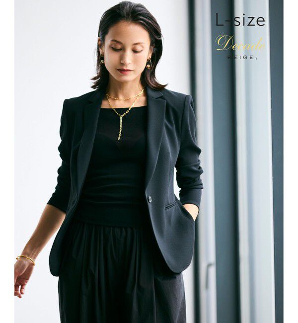 BEIGE,「【洗える・L-size】CINDY / テーラードジャケット」|テーラードジャケット|Black